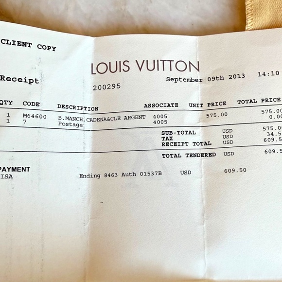 Louis Vuitton Padlock, Cadena, Key Silver Cufflinks; M64600 with case/box ($575) - Picture 10 of 10